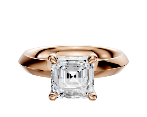 18K Rose Gold 4 Prong Basket Classic Knife Edge 3.0mm Engagement Ring