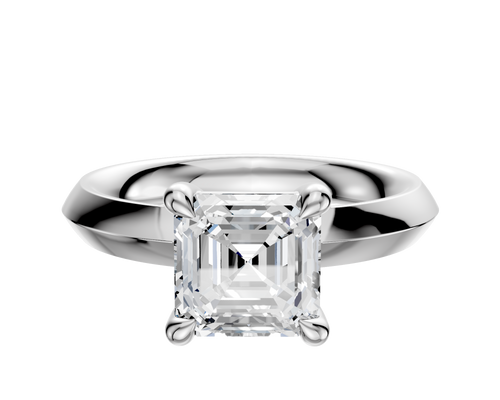 14K White Gold 4 Prong Basket Classic Knife Edge 3.0mm Engagement Ring