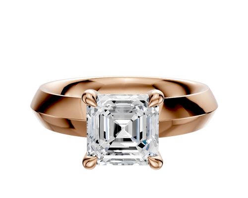 18K Rose Gold 4 Prong Basket Classic Knife Edge 4.0mm Engagement Ring