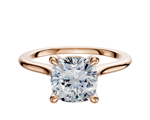 18K Rose Gold 4 Prong Basket Cathedral Dome 1.5mm Engagement Ring