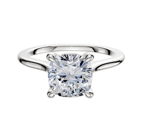 Platinum 4 Prong Basket Cathedral Dome 1.5mm Engagement Ring