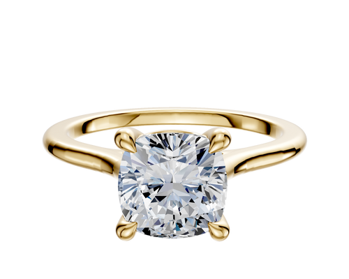 18K Yellow Gold 4 Prong Basket Cathedral Dome 1.5mm Engagement Ring