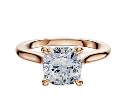18K Rose Gold 4 Prong Basket Cathedral Dome 2.0mm Engagement Ring