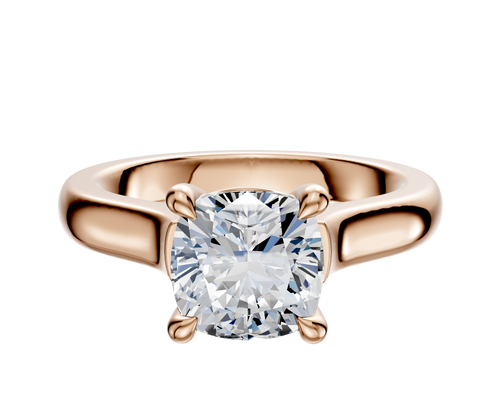 14K Rose Gold 4 Prong Basket Cathedral Dome 3.0mm Engagement Ring