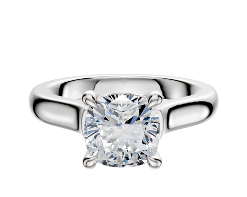 14K White Gold 4 Prong Basket Cathedral Dome 3.0mm Engagement Ring