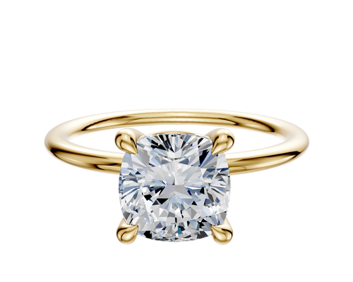 18K Yellow Gold 4 Prong Basket Classic Dome 1.5mm Engagement Ring