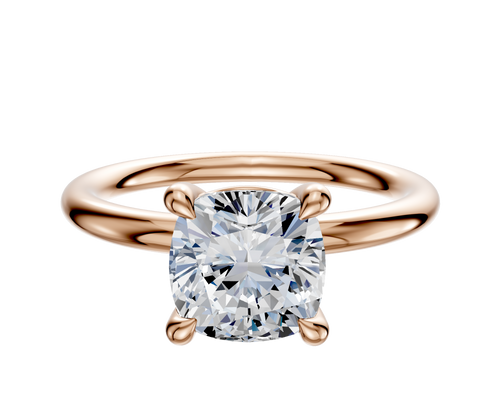 18K Rose Gold 4 Prong Basket Classic Dome 2.0mm Engagement Ring