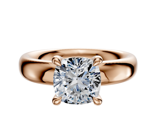 18K Rose Gold 4 Prong Basket Classic Dome 4.0mm Engagement Ring