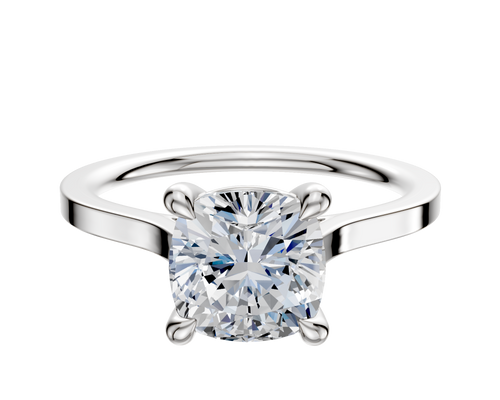 Platinum 4 Prong Basket Cathedral Flat 1.5mm Engagement Ring