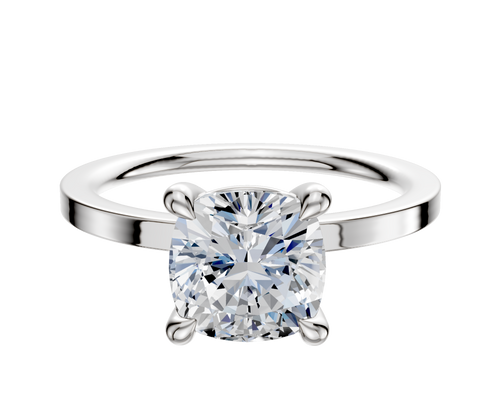 Platinum 4 Prong Basket Classic Flat 1.5mm Engagement Ring