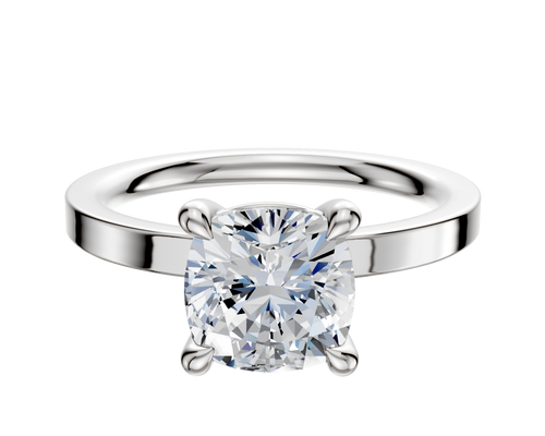 Platinum 4 Prong Basket Classic Flat 2.0mm Engagement Ring