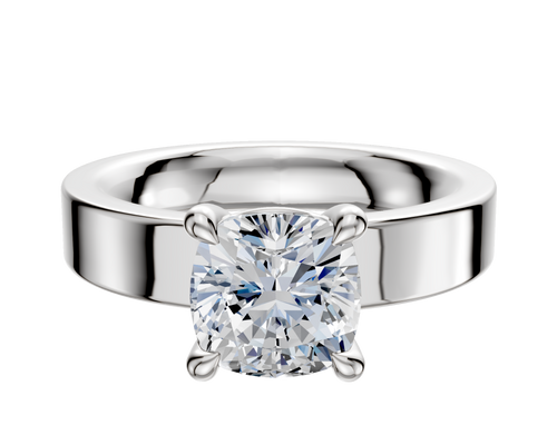 Platinum 4 Prong Basket Classic Flat 4.0mm Engagement Ring