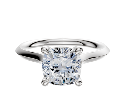 18K White Gold 4 Prong Basket Cathedral Knife Edge 2.0mm Engagement Ring