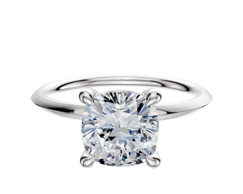 18K White Gold 4 Prong Basket Classic Knife Edge 1.5mm Engagement Ring