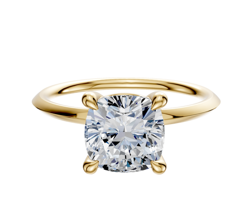 14K Yellow Gold 4 Prong Basket Classic Knife Edge 1.5mm Engagement Ring