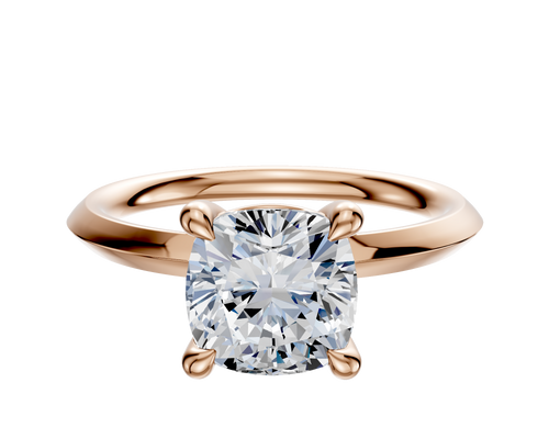 18K Rose Gold 4 Prong Basket Classic Knife Edge 2.0mm Engagement Ring