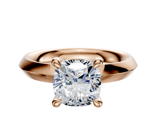14K Rose Gold 4 Prong Basket Classic Knife Edge 3.0mm Engagement Ring