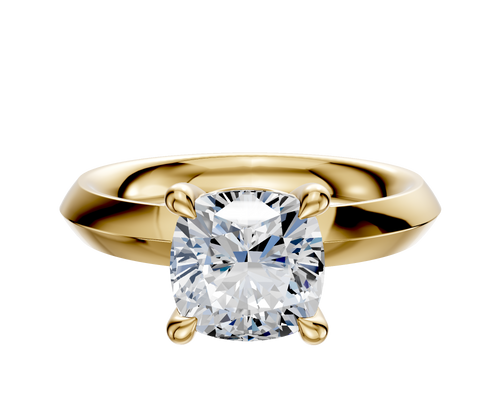 14K Yellow Gold 4 Prong Basket Classic Knife Edge 3.0mm Engagement Ring