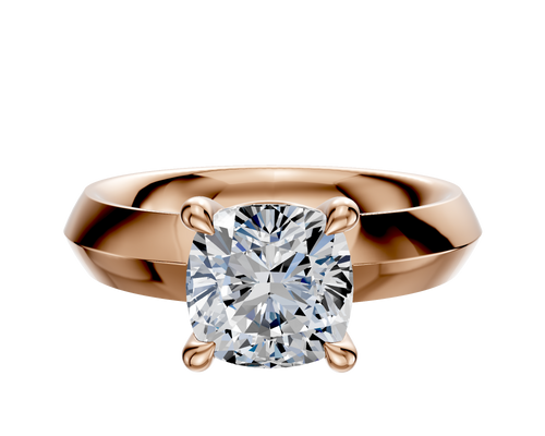 18K Rose Gold 4 Prong Basket Classic Knife Edge 4.0mm Engagement Ring