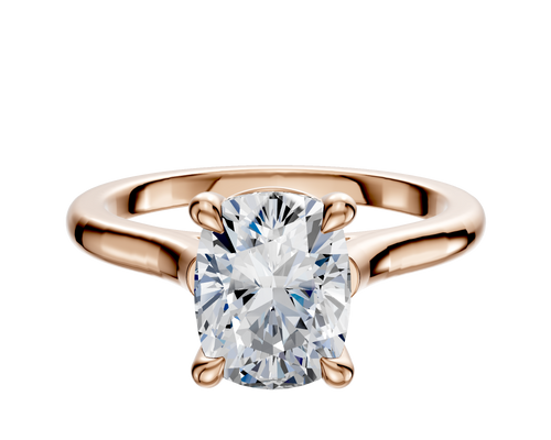 18K Rose Gold 4 Prong Basket Cathedral Dome 2.0mm Engagement Ring