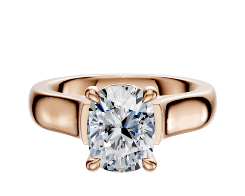 18K Rose Gold 4 Prong Basket Cathedral Dome 4.0mm Engagement Ring
