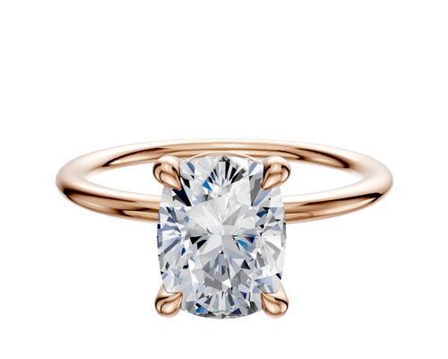 18K Rose Gold 4 Prong Basket Classic Dome 1.5mm Engagement Ring