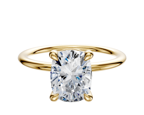 18K Yellow Gold 4 Prong Basket Classic Dome 1.5mm Engagement Ring