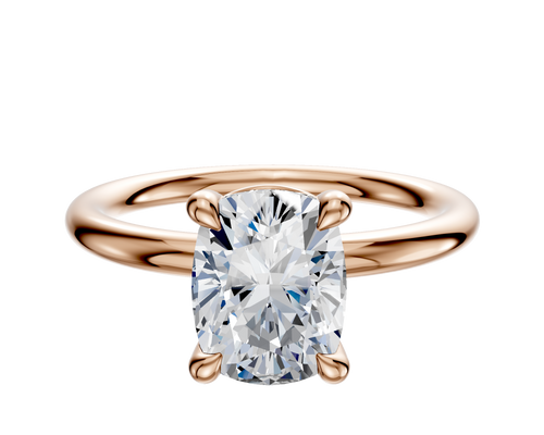 18K Rose Gold 4 Prong Basket Classic Dome 2.0mm Engagement Ring