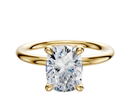 14K Yellow Gold 4 Prong Basket Classic Dome 2.0mm Engagement Ring