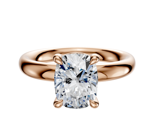 14K Rose Gold 4 Prong Basket Classic Dome 3.0mm Engagement Ring