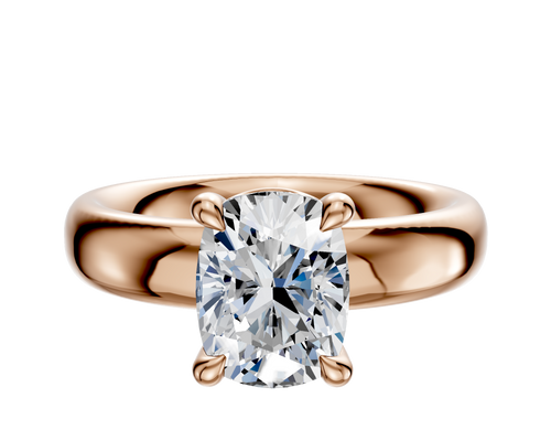 18K Rose Gold 4 Prong Basket Classic Dome 4.0mm Engagement Ring