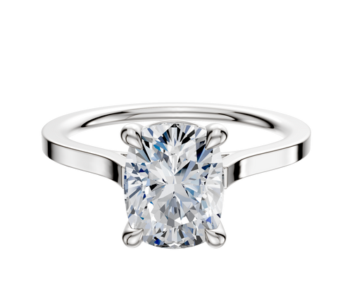Platinum 4 Prong Basket Cathedral Flat 1.5mm Engagement Ring