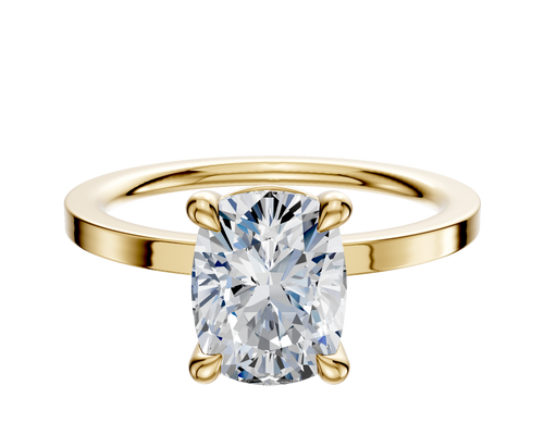 14K Yellow Gold 4 Prong Basket Classic Flat 1.5mm Engagement Ring