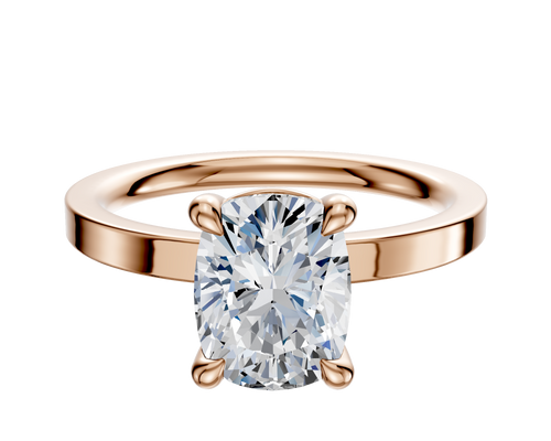 18K Rose Gold 4 Prong Basket Classic Flat 2.0mm Engagement Ring