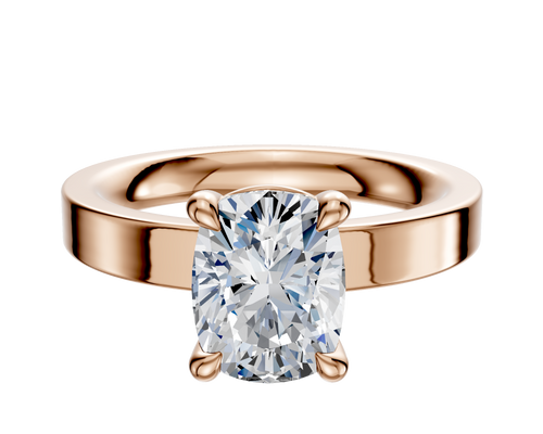 18K Rose Gold 4 Prong Basket Classic Flat 3.0mm Engagement Ring
