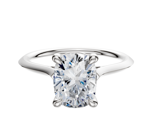 Platinum 4 Prong Basket Cathedral Knife Edge 1.5mm Engagement Ring