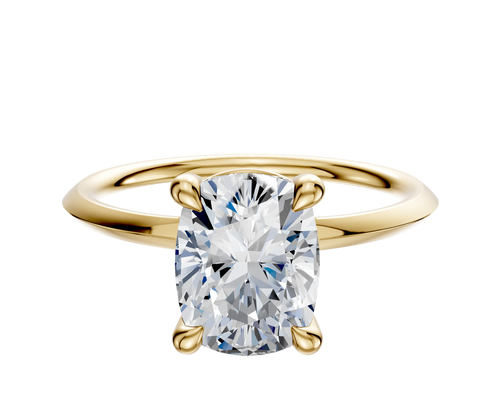 14K Yellow Gold 4 Prong Basket Classic Knife Edge 1.5mm Engagement Ring