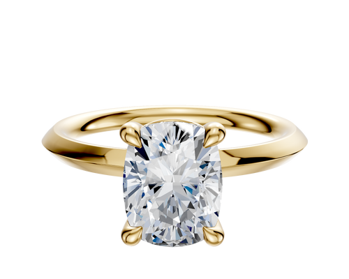 18K Yellow Gold 4 Prong Basket Classic Knife Edge 2.0mm Engagement Ring