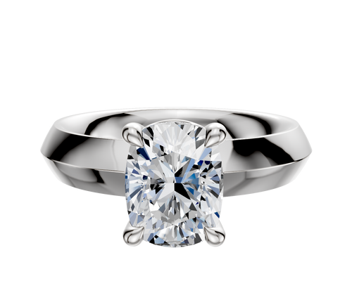 Platinum 4 Prong Basket Classic Knife Edge 4.0mm Engagement Ring
