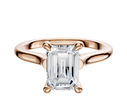 18K Rose Gold 4 Prong Basket Cathedral Dome 2.0mm Engagement Ring