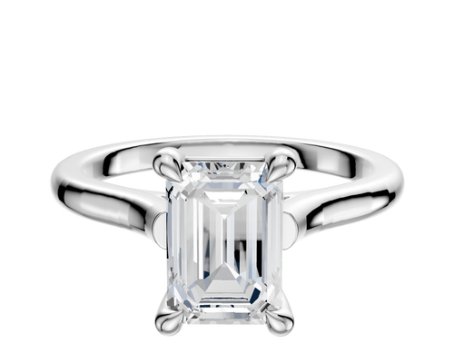 14K White Gold 4 Prong Basket Cathedral Dome 2.0mm Engagement Ring