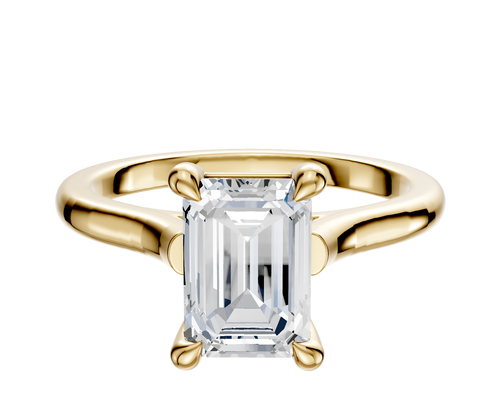 14K Yellow Gold 4 Prong Basket Cathedral Dome 2.0mm Engagement Ring