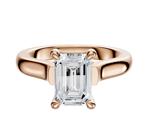 18K Rose Gold 4 Prong Basket Cathedral Dome 3.0mm Engagement Ring