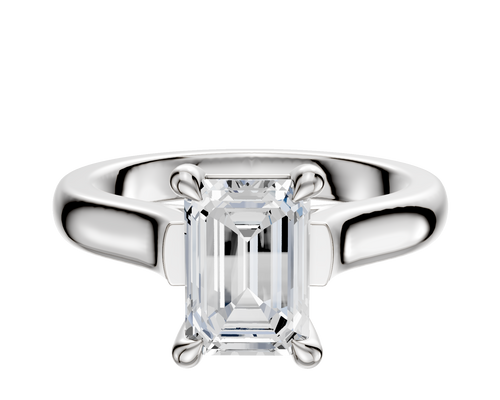 14K White Gold 4 Prong Basket Cathedral Dome 3.0mm Engagement Ring