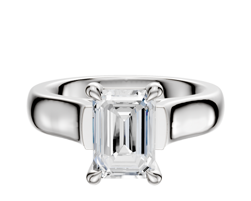 Platinum 4 Prong Basket Cathedral Dome 4.0mm Engagement Ring