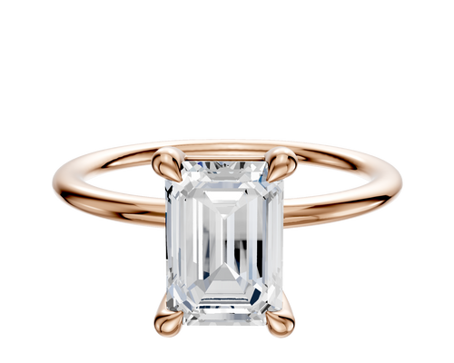 18K Rose Gold 4 Prong Basket Classic Dome 1.5mm Engagement Ring