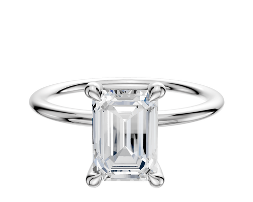 Platinum 4 Prong Basket Classic Dome 1.5mm Engagement Ring