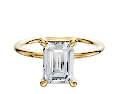 14K Yellow Gold 4 Prong Basket Classic Dome 1.5mm Engagement Ring