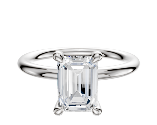 18K White Gold 4 Prong Basket Classic Dome 2.0mm Engagement Ring