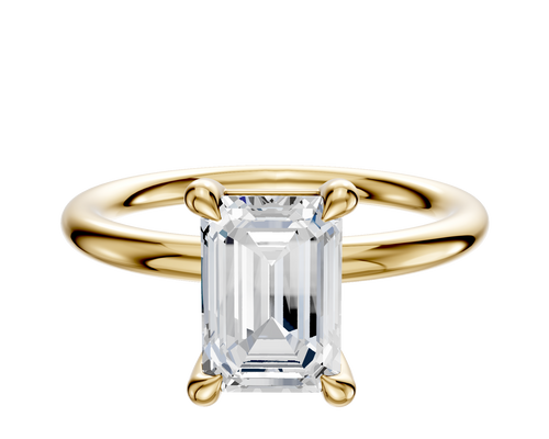 14K Yellow Gold 4 Prong Basket Classic Dome 2.0mm Engagement Ring